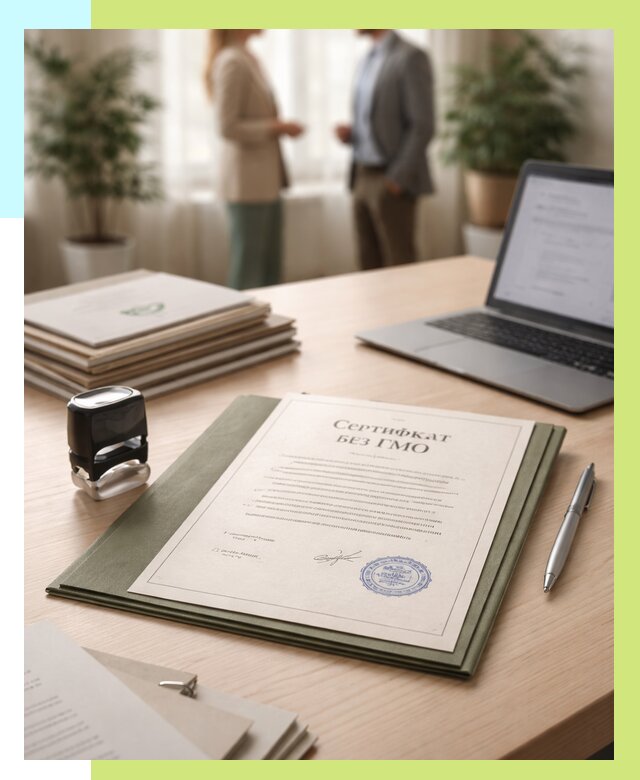 Сертификат без ГМО в Тихвине от 8196 р. оформить срочно Алешин-Тхв