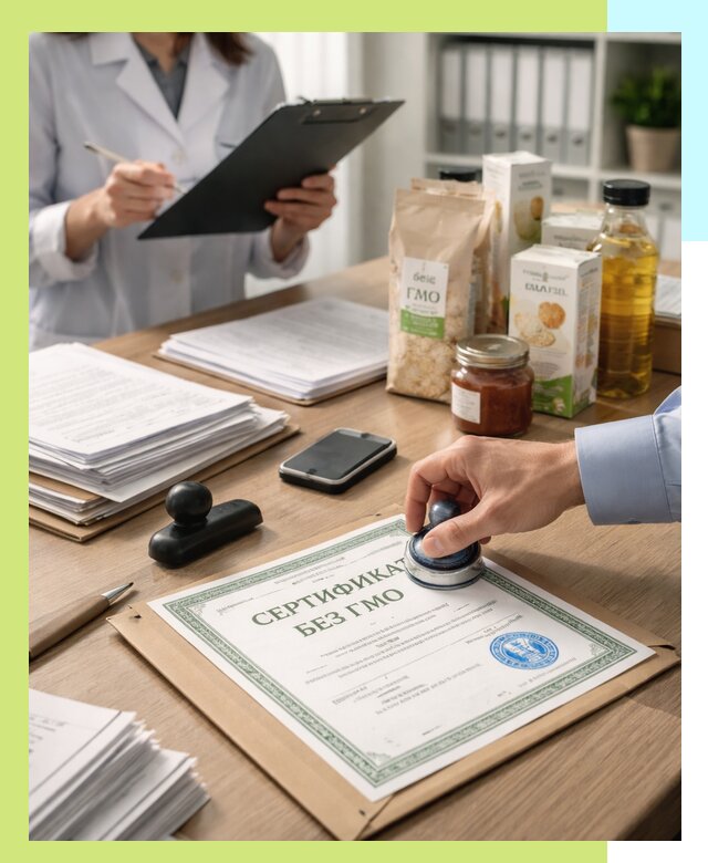 Получение сертификата Без ГМО для продукции в Тихвине